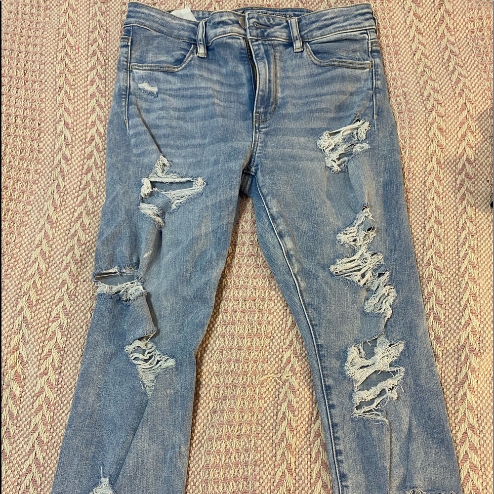 Light Wash Super Ripped Jeans